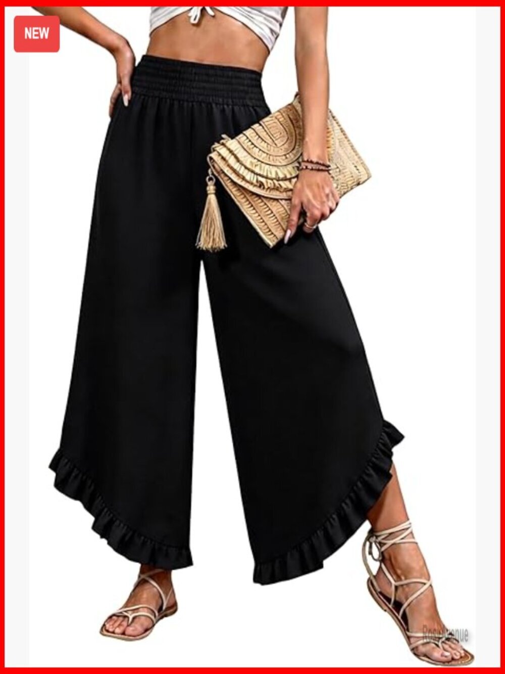 Wide Leg Palazzo Pants High Waisted Flowy Beach Pants Women